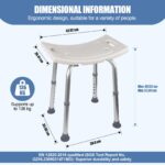 Ez2Care Duschhocker höhenverstellbar 37,5–49,5 cm – Stabiler Badhocker bis 136 kg – Bild 2