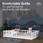 Bellabino Vere Bodenbett 120x200 cm – Montessori Kinderbett mit Rausfallschutz & Lattenrost – Bild 2