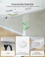 JUMMICO Elektrischer Steh-Sitz Schreibtisch 120x60 cm – Höhenverstellbar mit USB-Ladeanschluss – Bild 5