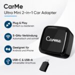 CarMe Ultra Mini 2-in-1 Wireless CarPlay & Android Auto Adapter – USB-A & USB-C – Bild 2