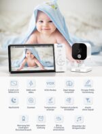 GHB Babyphone 5 Zoll HD mit Nachtsicht & 5000mAh Akku – Sichere Babyüberwachung – Bild 3