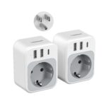 TESSAN 2er Set USA Reiseadapter mit USB-C & 2 USB-A – Steckdosenadapter für Amerika, Thailand & mehr