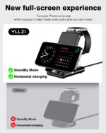 YLLZI 3-in-1 kabelloses Ladegerät – Induktive Ladestation für iPhone, Apple Watch & AirPods – Bild 7