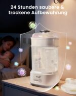 GROWNSY 5-in-1 Babyflaschen-Sterilisator mit Trocknerfunktion – 8 Min. Dampfsterilisation – Bild 6