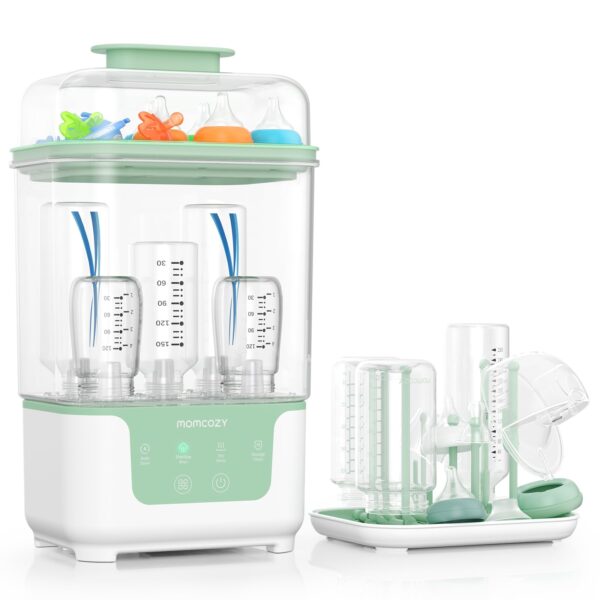 Momcozy BS04 Dampfsterilisator mit Trockner – 4-in-1 Babyflaschensterilisator für 6 Flaschen