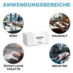 ARNOMED Papierhandtücher 4000er Pack – 2-lagig, ZZ-Falz, 25x23cm, Recycelt – Bild 7