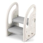 Onasti Tritthocker 2-Stufen Höhenverstellbar – Kinderschemel mit Handgriff für 1,5–6 Jahre