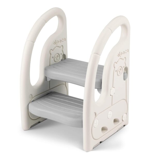 Onasti Tritthocker 2-Stufen Höhenverstellbar – Kinderschemel mit Handgriff für 1,5–6 Jahre