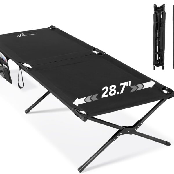 Sportneer Feldbett 199x73cm Klappbar – Stabiles Campingbett mit Edelstahlrahmen