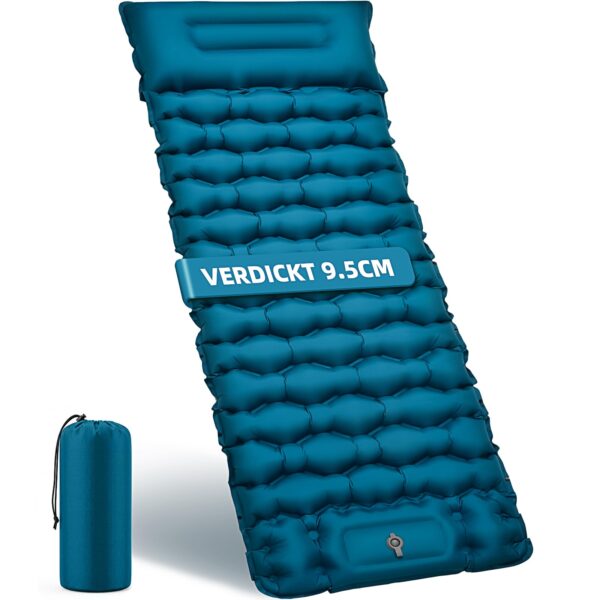 FORRINX Isomatte 200x69 cm mit 9,5 cm Polsterung – Ultraleichte Campingmatte für Outdoor