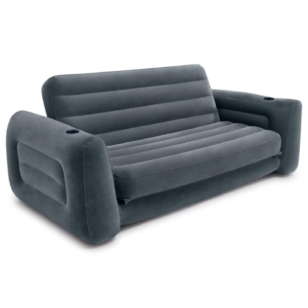 Intex Aufblasbares Futon-Sofa Queen-Size – 2-in-1 Ausziehbett mit Schnellventilen