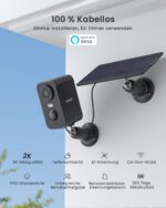 ieGeek 2K Überwachungskamera Aussen mit Akku & Solar – WLAN Sicherheitskamera IP65 – Bild 2