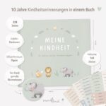 mintkind Erinnerungsalbum Kindheit Salbei – Hardcover Babybuch für 0–10 Jahre – Bild 2