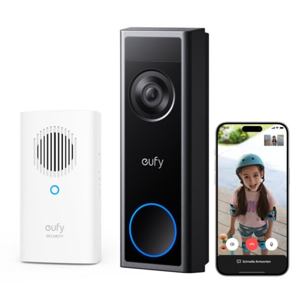 eufy Security Türklingel C31 mit Kamera – 2K Full HD, Akku & Stromversorgung, ohne Abo