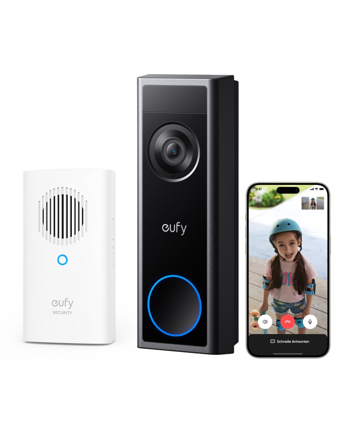 61atiHlYnIL._SY1500_.jpg eufy Security Türklingel C31 mit Kamera – 2K Full HD, Akku & Stromversorgung, ohne Abo – Bild 1