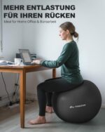 Trideer Gymnastikball 65/75/85 cm – Ergonomischer Sitzball mit Anti-Burst für Yoga & Pilates – Bild 5