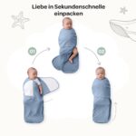 Momcozy Pucksack Baby 0-3 Monate – Swaddle mit leisem Klettverschluss & Reissverschluss, 2er-Pack – Bild 6