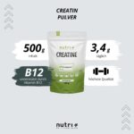 Nutri + Creapure 500g – Reines Kreatin Monohydrat Pulver für maximale Leistung – Bild 2
