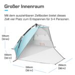 Active Era Luxus Strandzelt XXL mit UV-Schutz LSF 50+ – Pop-Up Strandmuschel für 5 Personen – Bild 3