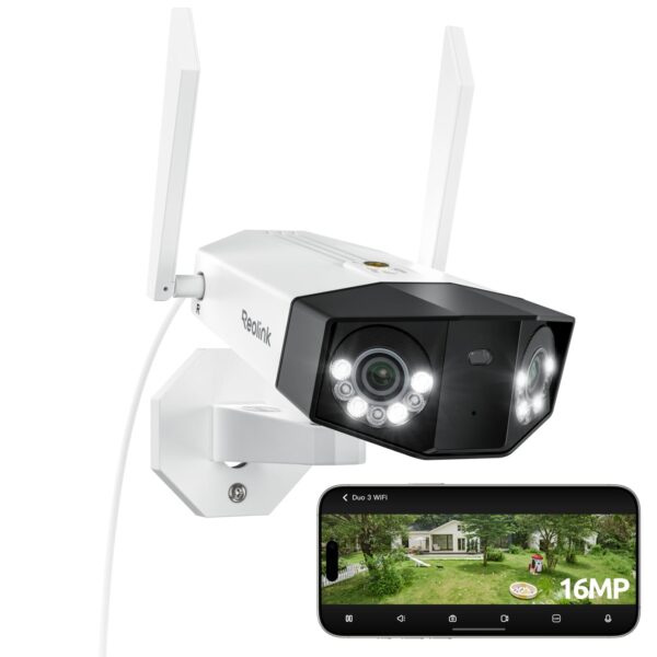 Reolink Duo 3 WiFi – 16MP Panorama-Überwachungskamera mit 180° Blick & KI-Erkennung