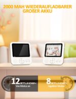 BURNNOVE Babyphone mit Kamera 720P IPS – Sicher ohne WLAN, 2000mAh Akku & Nachtsicht – Bild 5