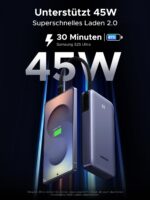 UGREEN Power Bank 20000mAh 45W – Schnellladen mit integriertem USB-C Kabel für Smartphones & Laptops – Bild 2