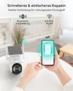 COOAU 2K Solar-Überwachungskamera Aussen – 360° PTZ mit KI-Erkennung & Farbnachtsicht – Bild 4