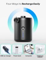 QPAU Elektrische Luftpumpe mit 5000mAh Akku – Tragbare Pumpe für Camping & Outdoor – Bild 4
