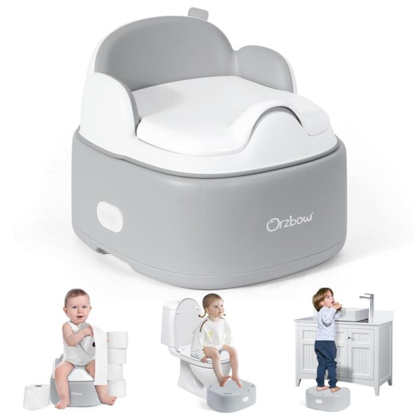 Orzbow 3-in-1 Kindertoilette mit Tritthocker – Verstaubar & Sicher für Sauberkeitserziehung