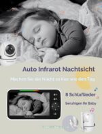 HelloBaby Babyphone HB6550 mit 5-Zoll Display, 355° Kamera & 30h Akku – Sicheres Videophone ohne WLAN – Bild 5