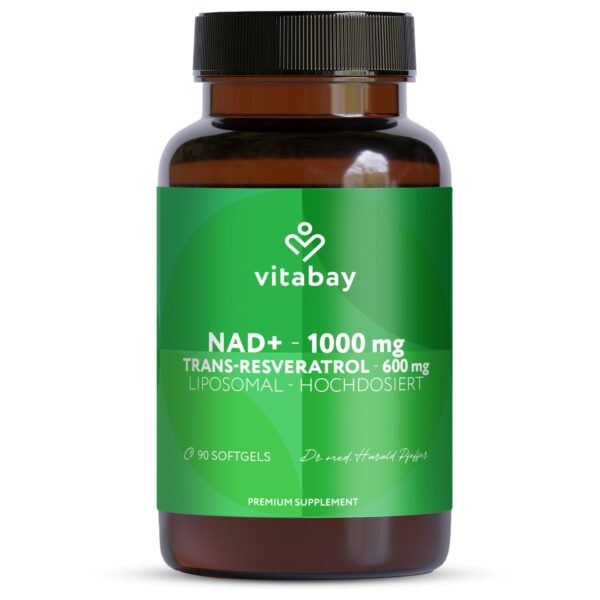 Vitabay Liposomales NAD+ 1000 mg mit Trans-Resveratrol – Hochdosiertes Energie-Supplement
