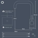 FORIOUS L-Küchenmischbatterie 360° drehbar – Hochbogen Spülenarmatur Edelstahl Matt-Schwarz – Bild 2