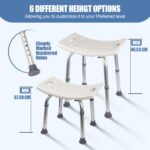Ez2Care Duschhocker höhenverstellbar 37,5–49,5 cm – Stabiler Badhocker bis 136 kg – Bild 3