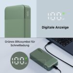 NOBIS 20000mAh Power Bank 45W – Schnellladegerät mit USB-C & Digitalanzeige (Grün) – Bild 6