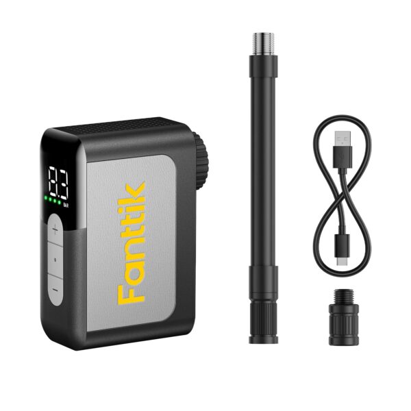Fanttik X10 Ace Mini Akku Fahrradpumpe – Elektrische Luftpumpe mit Manometer für Rennrad & E-Bike