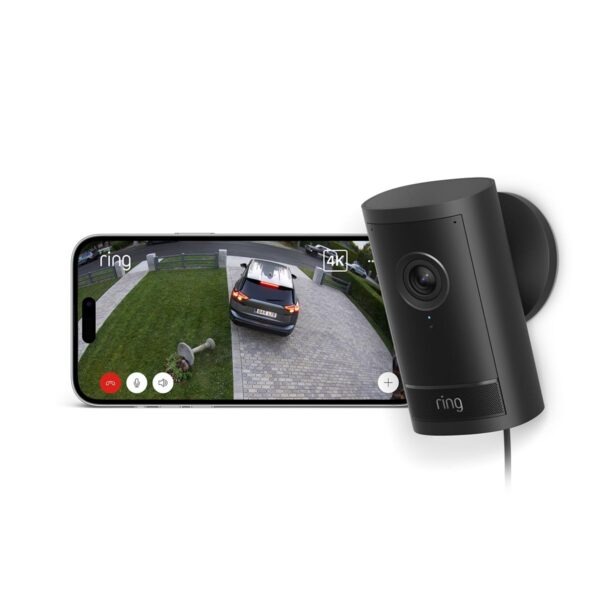 Ring Outdoor Camera Pro – Retinal 4K Sicherheitskamera mit 10x Zoom & Netzstecker