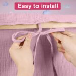 Vicloon Hausbett Himmel 135x360 cm – Handmade Betthimmel aus 100% Baumwolle Musselin – Bild 3