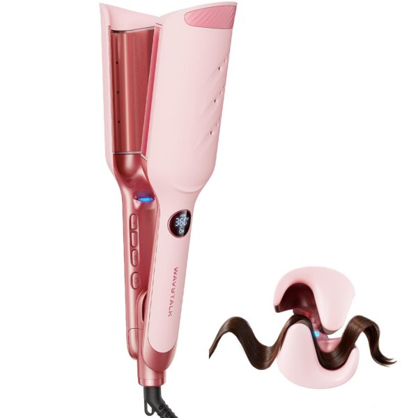 Wavytalk Power Wave Welleneisen mit Ionenschutz, 35-mm-V-Platten, Dual-Voltage, Rosé