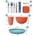 48-teiliges Kunststoff-Geschirr Set CSYY – Bruchsicheres Camping & Picknick Besteck für 4 Personen – Bild 3