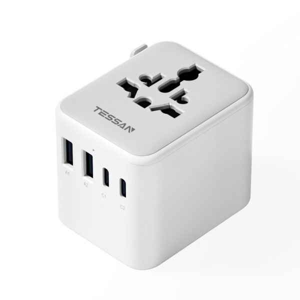 TESSAN Universal Reiseadapter – 4 USB & AC Steckdose für 150+ Länder