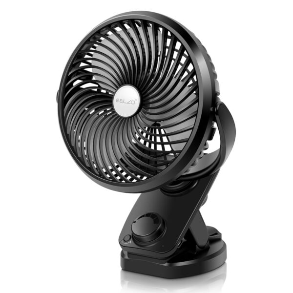ELZO USB Akku-Ventilator 5000mAh – Leiser Mini Tischventilator mit 360° Drehung für Büro & Unterwegs