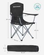 SONGMICS 2er Set Campingstuhl bis 150 kg – Tragbarer Klappstuhl mit Getränkehalter – Bild 3