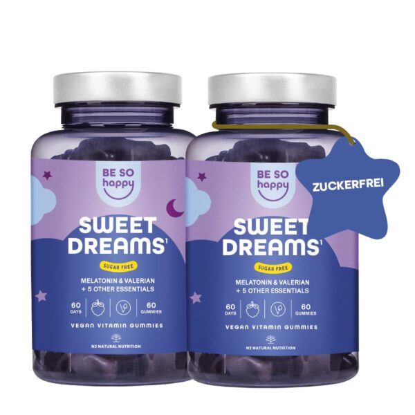 Melatonin Gummies 1 mg – Schlafunterstützung mit Baldrian & Passionsblume, 120 Tage