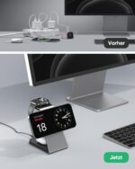 AOWIN 3-in-1 Ladestation – 15W kabelloses Laden für iPhone, Apple Watch & AirPods – Bild 5