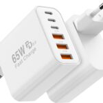 Essri 65W 6-Port USB-C Schnellladegerät – Multi-Adapter für iPhone, Samsung & Tablets