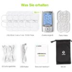 AUVON TENS Gerät Wiederaufladbar – 24 Programme & 10 Premium Elektrodenpads für Schmerztherapie – Bild 7
