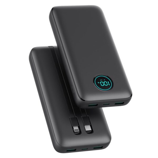 Pxwaxpy 26800mAh Power Bank USB-C mit Kabel – 25W Schnellladung für 5 Geräte