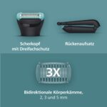 Philips Bodygroom 5000 – Elektrischer Körperrasierer mit Dreifachschutz & Rückenaufsatz – Bild 3