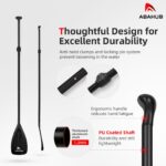 Abahub SUP Paddel 3teilig Teleskop 173–213 cm Aluminium mit PU – Verstellbar für alle Gewässer – Bild 3