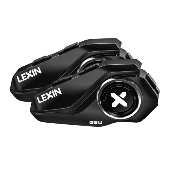 LEXIN G2P Motorrad Bluetooth Headset – Kommunikationssystem für bis zu 6 Personen, Doppelpack